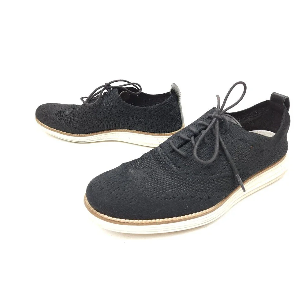 Cole Haan C27959 Grand OS Wingtip Men’s Size 8 M Oxfords Black Stitchlite